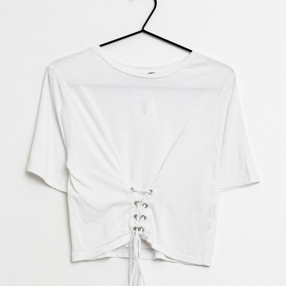 Zara white corset cropped tshirt - Picture 4 of 6